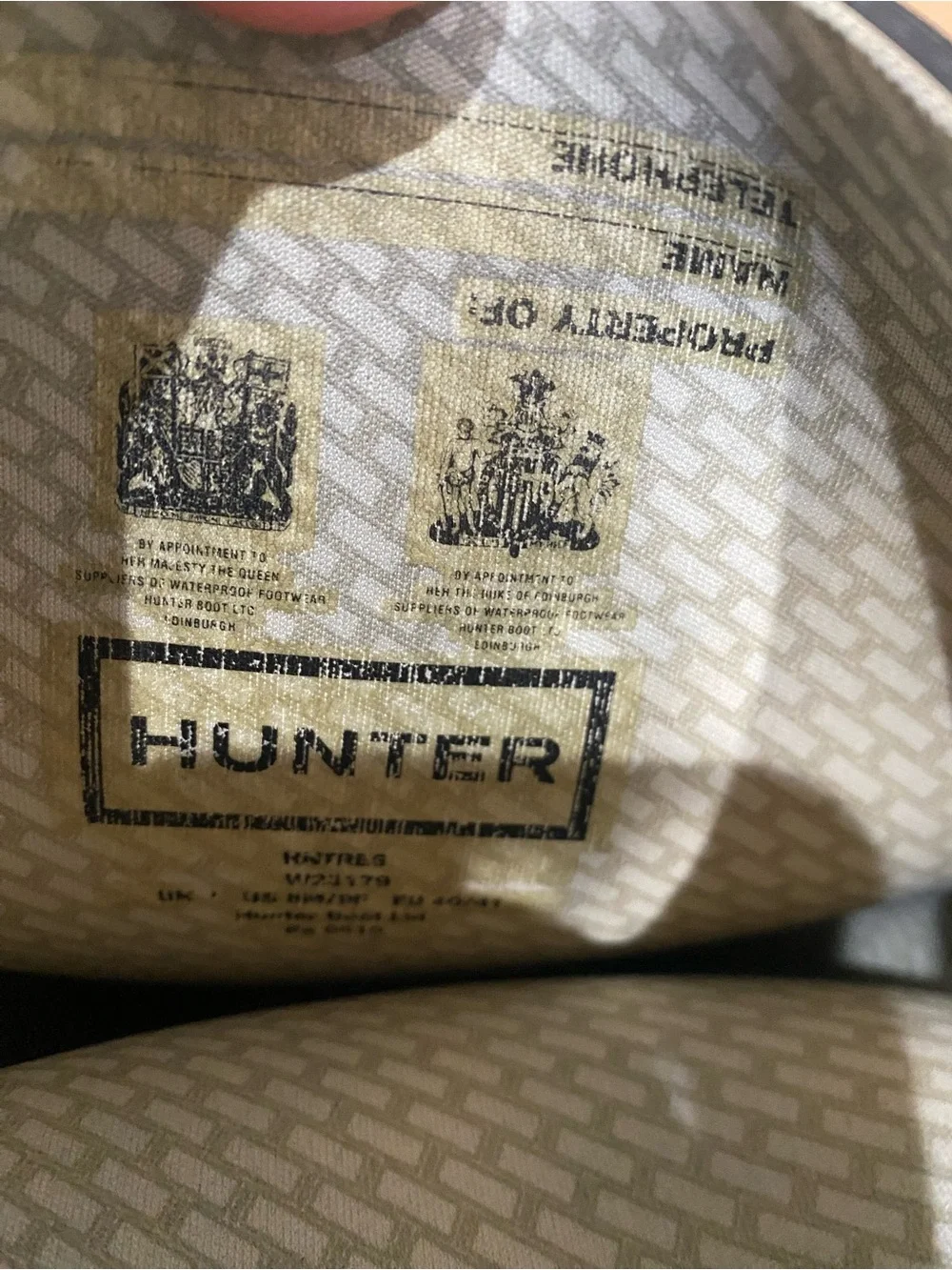 Hunter Black Tall Rain Boots with Logo Trim